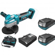 Dedra Set Polizor unghiular 125 mm cu 2 acumulatori Li-Ion 18V 2.0Ah incarcator rapid 125W si geanta de transport